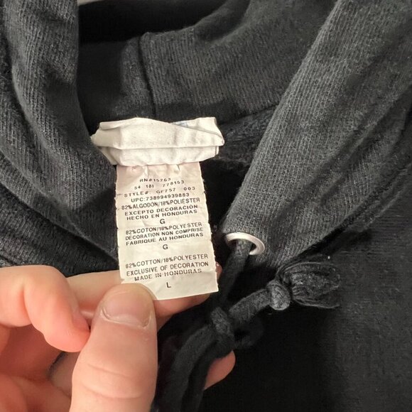 Vtg Champion Reverse Weave Stitched Logo Pullover Hoodie Black Size Kid's Large - Picture 8 of 9